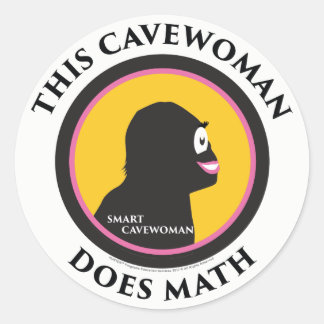Smart Cavewoman Stickers: Deze Cavewoman doet Wisk Ronde Sticker
