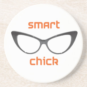 Smart Chick Geek Eyeglasses Zandsteen Onderzetter