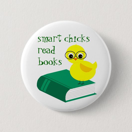 Smart Chicks Read Books Ronde Button 5,7 Cm (Voorkant)