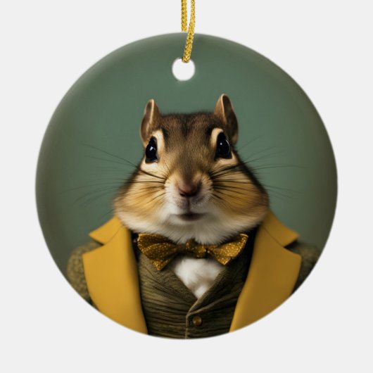 Smart Chipmunk Keramisch Ornament (Voorkant)