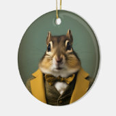 Smart Chipmunk Keramisch Ornament (Links)