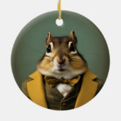 Smart Chipmunk Keramisch Ornament (Achterkant)