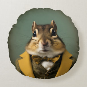 Smart Chipmunk Rond Kussen