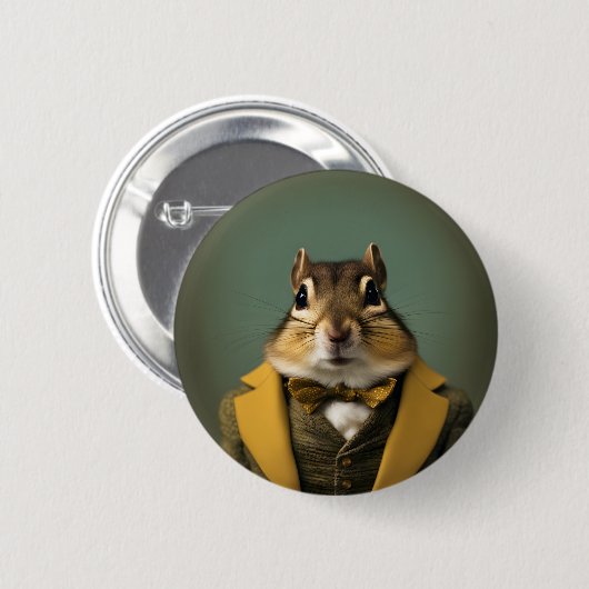 Smart Chipmunk Ronde Button 5,7 Cm (Voorkant /achterkant)