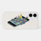 Smart City sur un Smartphone Iphone 16 Coque (Verso Horizontal)
