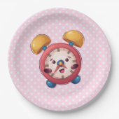 Smart Clock Collectie - roze papieren Borden Papieren Bordje (Voorkant)