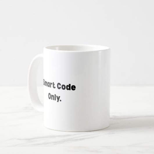Smart Code Only Mug – Minimalist AI Engineer Gift  (Devant gauche)