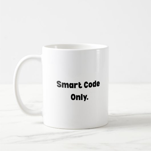 Smart Code Only Mug – Minimalist AI Engineer Gift  (Gauche)