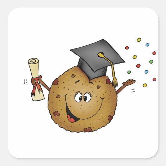 Smart Cookie Afstuderen Gift Vierkante Sticker (Voorkant)