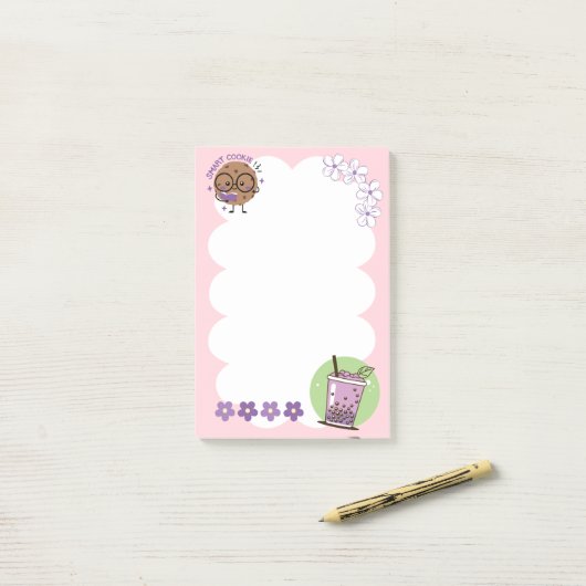Smart Cookie & Boba Tea kawaii Post-it® Notes (Op bureau)