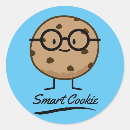 Smart Cookie Chocolate Chip Cookies Glasses Ronde Sticker (Voorkant)