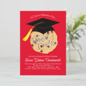 Smart Cookie Graduation Party Red Invitation (Debout devant)