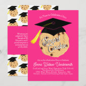 Smart Cookie Graduy Party Invitation Roze Kaart (Voorkant / Achterkant)