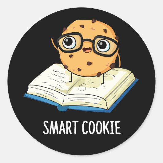 Smart Cookie Grappige Snack Pun Dark BG Ronde Sticker (Voorkant)