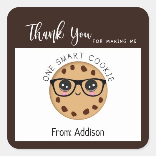 Smart Cookie Teacher Dank u Waardering Gift Vierkante Sticker (Voorkant)