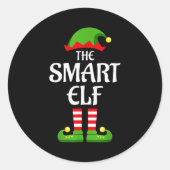 Smart Elf Family Matching Group Christmas Ronde Sticker (Voorkant)