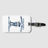 Smart Fella or Fart Smella Retro Frog Meme Funny Bagagelabel (Voorkant (horizontaal))