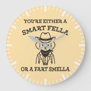 Smart Fella vs Fart Smella - Grappige Cowboy Hond Grote Klok