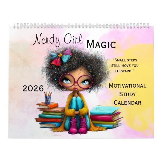 Smart Girl Motivational Study Wall Calendar 2026 Kalender (Hoes)