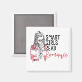 Smart Girls Read Romance Magnet Carré (Recto/Verso)
