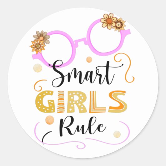 Smart Girls Rule Ronde Sticker (Voorkant)