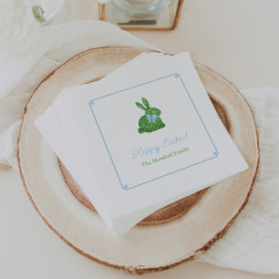 Smart Green and Blue Easter Rabbit Brunch Party Servet