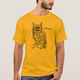 Smart Hipster Uil met Glazen Zwart T-shirt