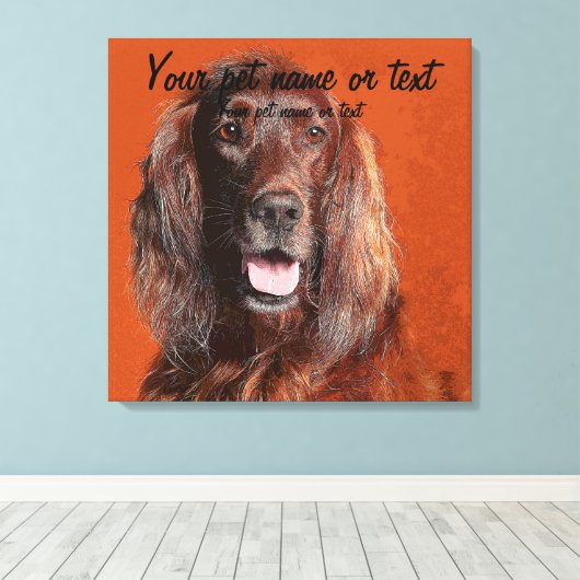 Smart Irish Setter Dog Canvas Afdruk (Insitu (Houten vloer))