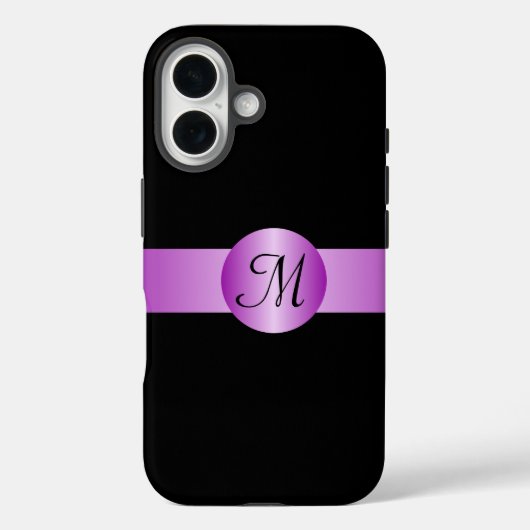 Smart Minimalist Paarse Cirkel Monogrammed Case-Mate iPhone Case (Achterkant)