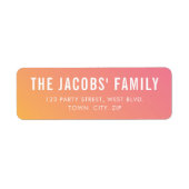 SMART  moderne ombre roze gele gradiënt Etiket (Voorkant)