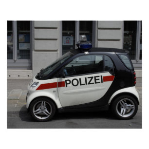 Smart Polizei Auto Perfect Poster