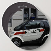Smart Polizei Auto Ronde Button 6,0 Cm (Voorkant /achterkant)