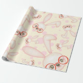 Smart Rabbit Girl Patroon Cadeaupapier (Uitgerold)