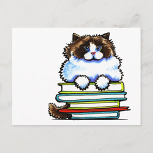Smart Ragdoll Kat Books Briefkaart