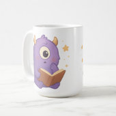 Smart Reading Monster Kids Mug — Purple Study (Devant gauche)