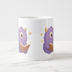 Smart Reading Monster Kids Mug — Purple Study Extra Grote Beker