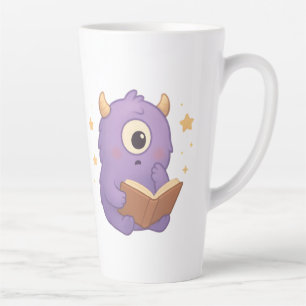 Smart Reading Monster Kids Mug — Purple Study Latte Mok
