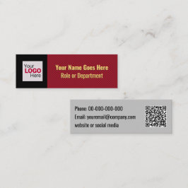 Smart Red Stripe Uw Logo & QR Code Professional Mini Visitekaartje