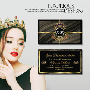 Smart Royal Brown Gold Crown met Logo weelderig Visitekaartje