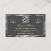 Smart Royal Grey Gold Crown met Logo en QR-code Visitekaartje (Achterkant)