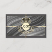 Smart Royal Grey Gold Crown met Logo en QR-code Visitekaartje (Voorkant)