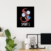 Smart S Grappig Alfabet Pun Donker BG Poster (Thuiskantoor)