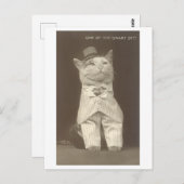 "Smart Set"  Aangeklede Kat Briefkaart (Voorkant / Achterkant)