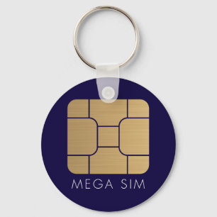 Smart SIM Card-megaformaat in faux Gold Sleutelhanger
