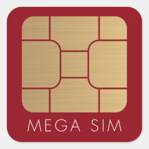 Smart SIM-kaart in megapad voor goud Vierkante Sticker