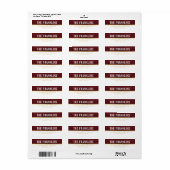 SMART Vet eenvoudig vet blok rood maroon goud Etiket (Full Sheet)