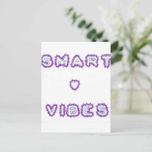 Smart Vibes Quote Text Art Design Briefkaart (Staand voorkant)