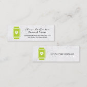 Smart Watch Hear Rate Monitor | Witte marmer Mini Visitekaartje (Voorkant / Achterkant)