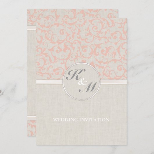SmartElegance Coral Faire-part de mariage (P) (Devant / Derrière)