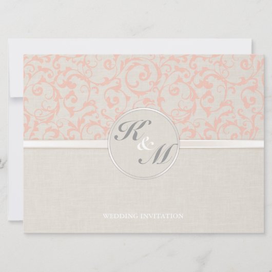 SmartElegance Coral Wedding Uitnodiging (Voorkant)